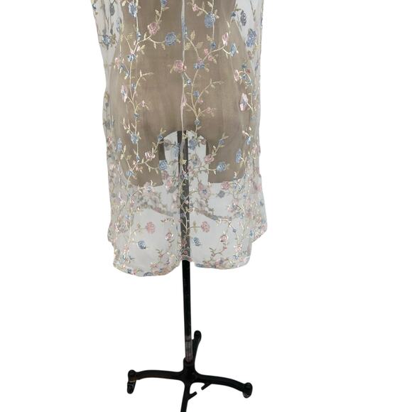 Dolls Kill Sugar Thrillz Forbidden Garden Dress Embroidered Floral Sheer Medium - Picture 9 of 10